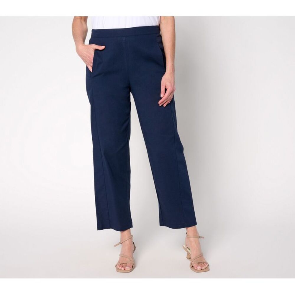 Liberare Women's Plus Sz Pants 1X Cotton Pull-On Pant Blue A682697
